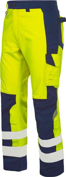 8504 FLAME RETARDANT HIGH VISIBILITY TROUSERS Trousers with side pockets and no front pleats. Leg pockets with phone pocket, pencil pocket and tool pocket.