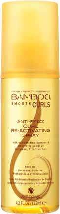 BAMBOO Smooth Curls Anti-Frizz Curl Re-Activating Spray CURL RE-ACTIVATING SPRAY is a new styler specially formulated to protect the natural integrity of curls, creating bouncy, frizz-free locks.