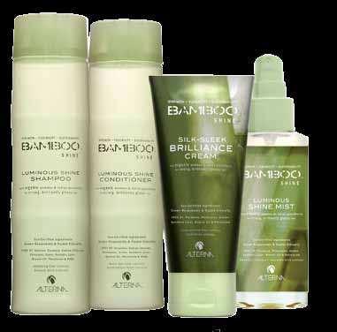 BAMBOO BAMBOO Shine Collection cultivate strong, brilliantly glossy hair Pure Organic Bamboo Extract from our planet s most resiliant botanical resource immediately boosts hair s intrinsic strength