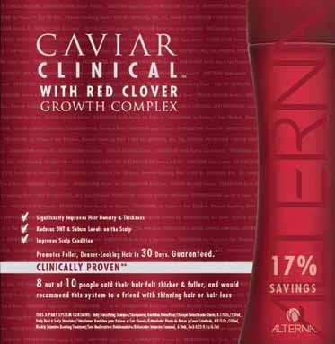 CAVIAR Anti-Aging CAVIAR Clinical For Fuller, Denser-Looking Hair A complete hair care treatment line