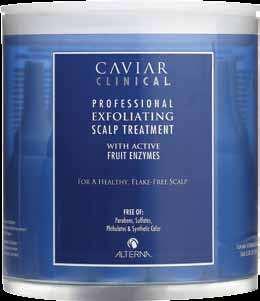 Caviar Clinical Professional Exfoliating Scalp Treatment The Caviar Clinical Dandruf collection is a luxurious, eicacious at-home and in-salon system that provides daily care and maintenance for men