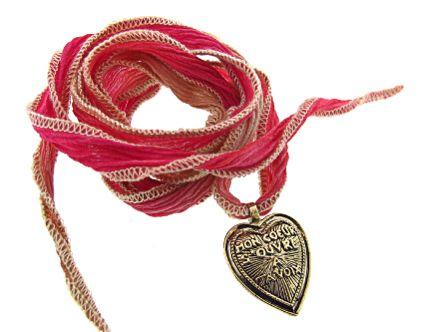 seal $74 Love Takes Courage Necklace CE21- S 18 garnet wire
