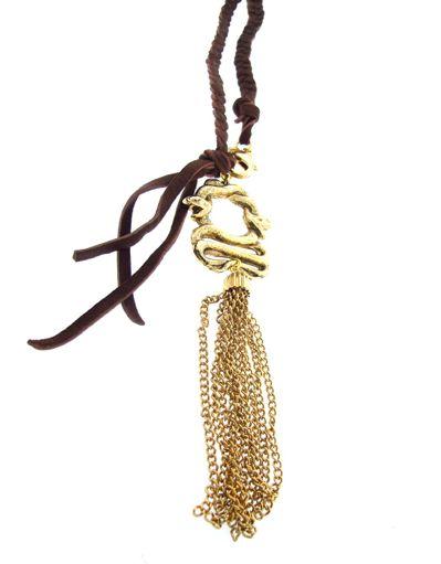 Snake Necklace AL14 - G, AL14 - S 38 braided leather