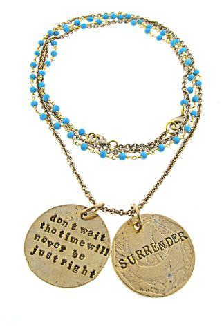 just right coin $65 Determination Necklace RE07 - S 18 turquoise