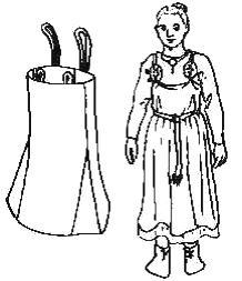 Inconsistent Outfits: Unhemmed good fabric, jewellery with rags or inauthentic shoes. The 2-towels hangerock: An earlier, outdated, interpretation.