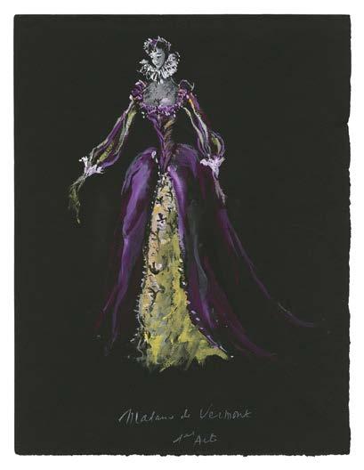 Laurent/All rights reserved 5 - Yves Saint Laurent (1936-2008) Sketch of a costume (never made) for Madame de