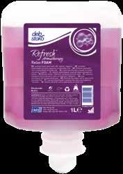 System 70065 1L 70083 2L Refresh Clear FOAM Perfume-free, dye-free and hypoallergenic formulation For use in any washroom areas in offices & public facilities 60079 6 x 1L