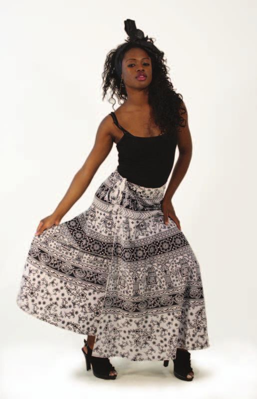 C-WS371 C-WS363 Olive C-WS363 Rust Dark Black Burgundy Black & White Elephant Wrap Skirt Step up your majestic style in this elephant print wrap skirt.
