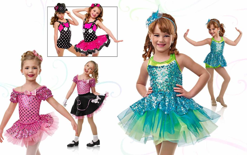 Style #C4-E201 40A. Dance for Joy 2-in-1 Dotted poly/spandex and nylon/spandex boy short leotard with button trim.