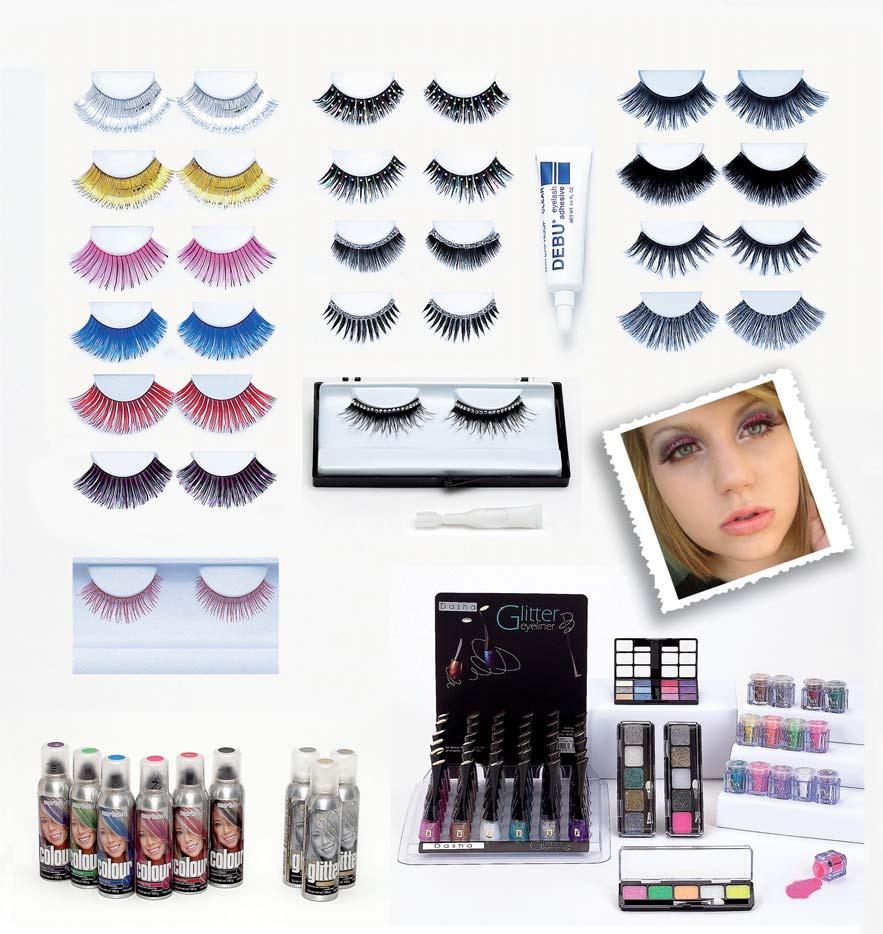 2483 A Silver 2484A 2485 2480A B Gold 2484B 2480B C Hot Pink 2481B 2480C D Blue 2481A All eyelashes are packaged with 1cc adhesive 2480D E Red/Orange 2482 2483F F Black/Pink 2486 G Girls Lashes