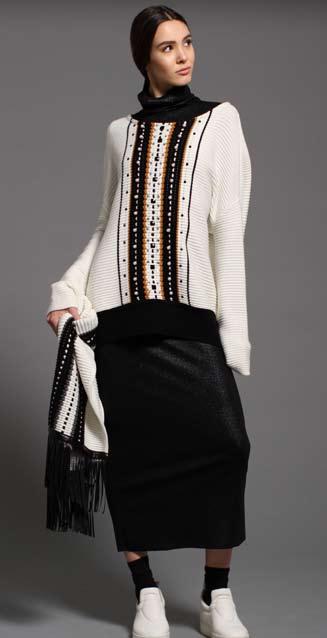 ribbed jumper with studs and