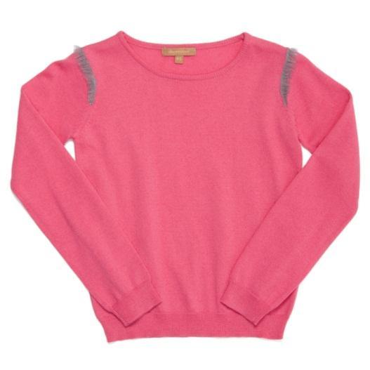 SID JUMPER AW12KN12 Angora blend jumper with fine net at armhole Pink with grey net: