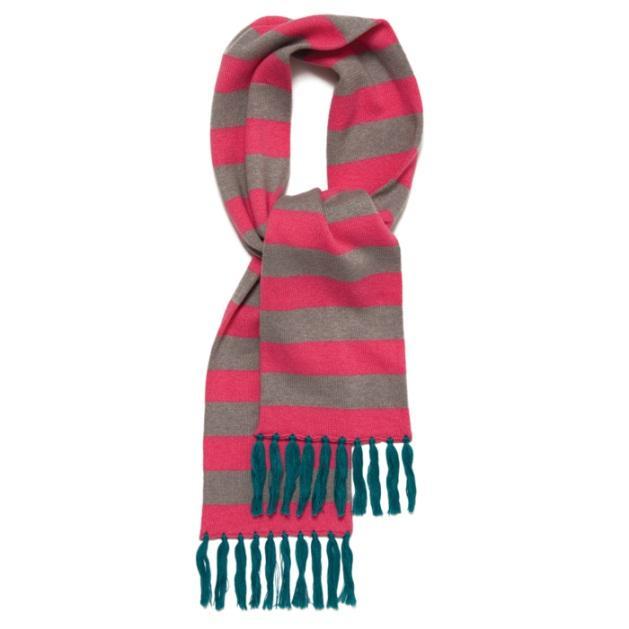 PISTOL SCARF AW12KN20 Stripy scarf with fringing cashmere blend