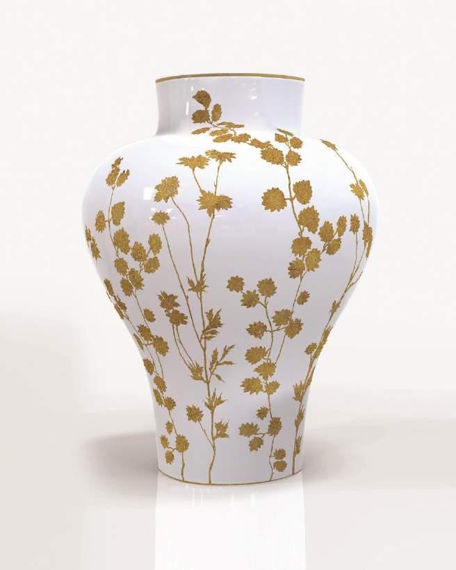 VASES BY BERNARDAUD ANTHEMIS VASE. LIMITED EDITION TO 250. H:46 CM. D. 32.5CM SHAPE BASED ON CHINESE MING VASES.