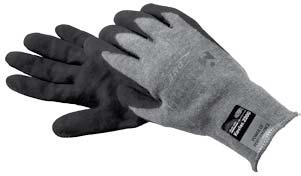 West Chester Gloves A white nylon shell with gray palm coated lunar foam nitrile for excellent grip with dry, oily or wet applications.