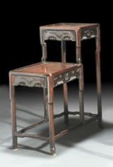 - Hongwu A «recessed-leg» HONGWU square table, the rectangular top achieved by two scrolls carved as grapes with sides