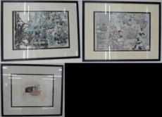 Also included: Three prints of Kunichika. Japan, in 1870. Also included: Print of Kunichika.