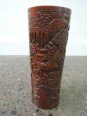 5 cm - 5 ' 1141 TWO POLYCHROME VASES Two polychrome vases with a