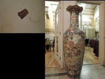 Also included: Metal vase decorated with enamels. Also included: Metal jug with a handle decorated with enamels.