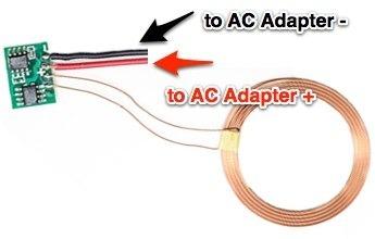 for a smaller form factor) Charging Base Wiring Coil - to AC Adapter - Coil + to AC