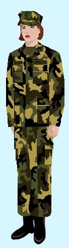 3807 NLCC CADET CAMOUFLAGE UTILITY (CONTINUED) 2. Female 1) Shirt, Utility, Camouflage 3906.11 2) Trousers, Utility, Camouflage 3907.21 3) Cap, 8-point, Camouflage 3905.6 4) Boots, Combat, Black 3904.