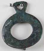 2015.2.53; Sackler no. V-7438. 149. Ring buckle with hook. Bronze. 6 th century BCE.