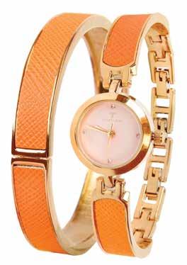 9 5. Temptation Watch And Bangle Set Orange Complete your look with this