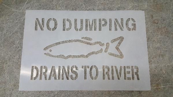 No Dumping Drains to River Stencil Supply Tub Each kit will also