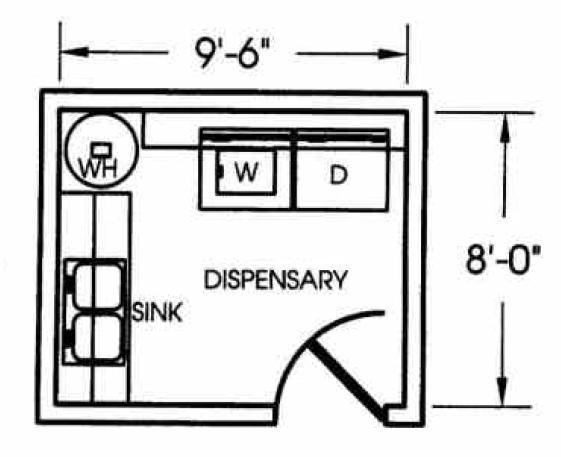 Figure (3. 85): Dimension of laundry room. Shape 2 Figure (3.