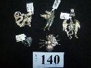 140 5 x ASST CHARMS/ PENDANTS, SPIDER, DOLPHINS, DRAGONS,