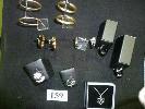 159 ASSORTED EARRINGS, RINGS, PENDANTS, ECT, BLACK STEEL, S/S & ST/SIL, (RRP $440 APPROX) 160 5 X ASSORTED RINGS & CHAIN,