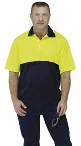 High Visibility Safety Apparel Polo Shirts, T- Shirts & Singlets High Visibility Cotton Backed Micromesh Polo Shirt long sleeve Micromesh front face (48%), combed cotton back for improved comfort