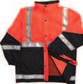 High Visibility Safety Apparel Wet Weather Garments Hi Vis Reversible Vest with Tape 100% waterproof (seam sealed) reversible, Hi Vis oxford polyester and navy polar fleece Tape configuration Style