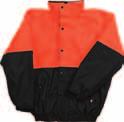 High Visibility Safety Apparel Wet Weather Garments Hi Vis Two Tone Bomber Jacket Two tone split front & back High neck collar with fold away hood with peak Heavy duty zip with storm flap Internal