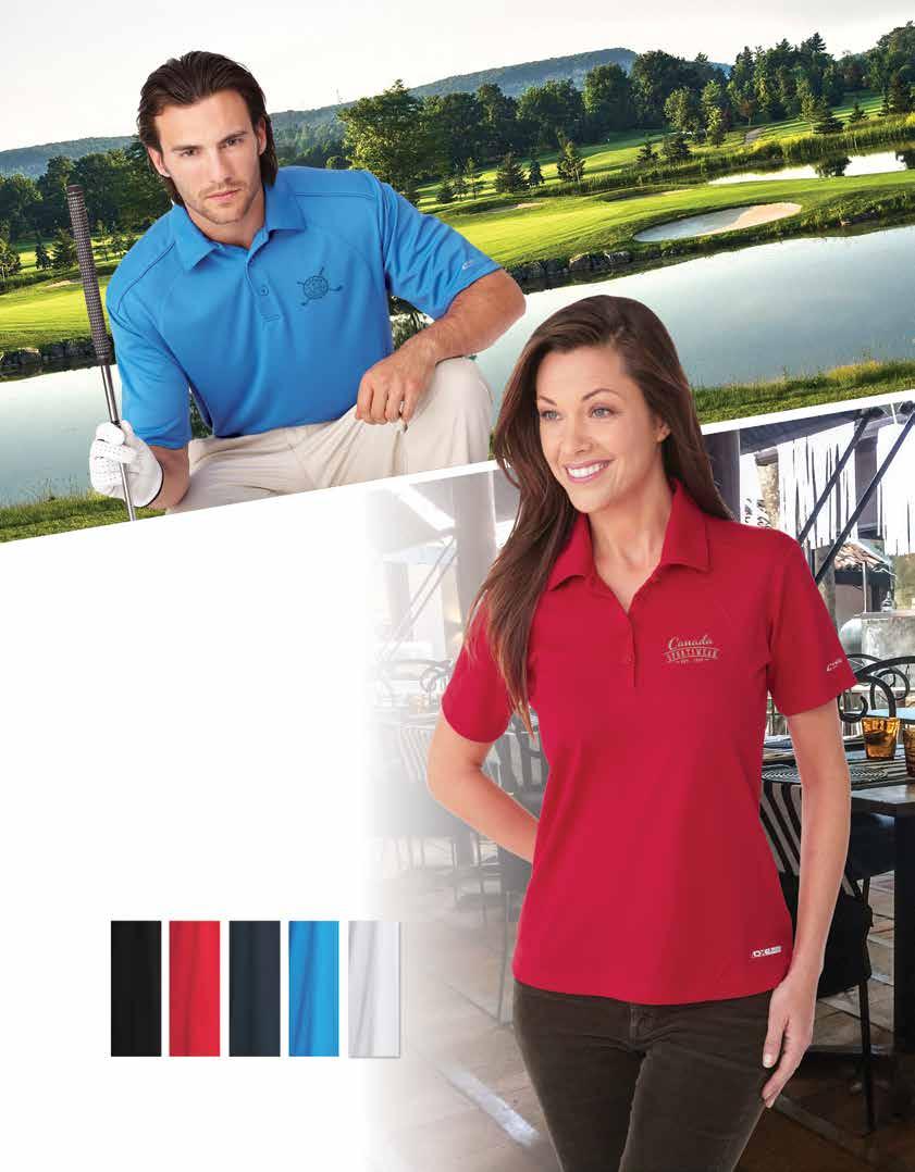 V Driver TEXTURED GOLF POLO 100% polyester with wicking finish. Self fabric collar, dyed to match buttons.