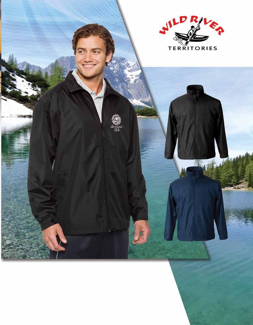 Voyager POLYESTER JCKET 100% polyester outer shell. 100% polyester woven taffeta lining. Front security pockets and inside suit pocket.