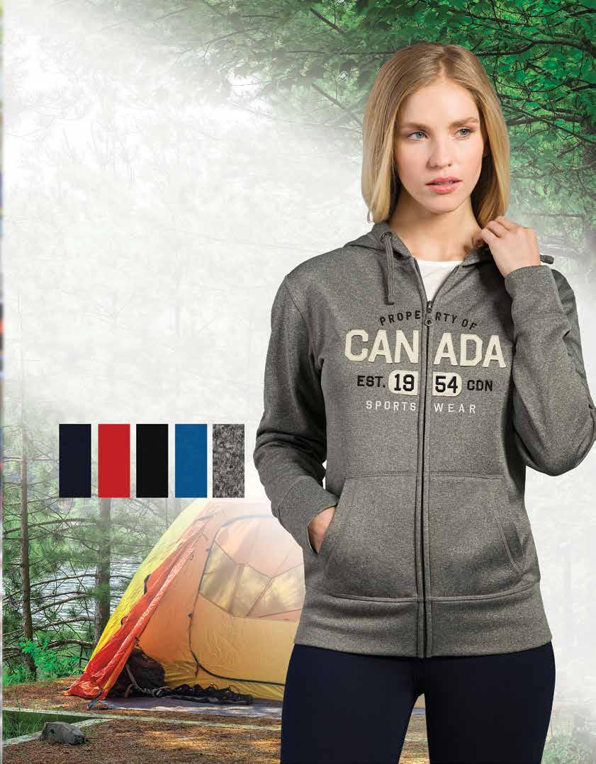 Cypres Creek FULL ZIP HOODY 100% polyester one side brushed 7.7 oz (260 gsm) polyester fleece YKK coil exposed zipper front closure hoodie. 2 tone contrast chevron tape at back neck seam.