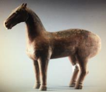 147. Inventory number: YG1072 Object title: Painted figure of a horse Dimensions: Length 70cm; Height 59.