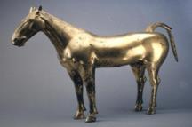 182 Inventory number: 2401 Object title: Gilded horse figure Dimensions: Length 76cm; Height 62cm; Weight 25.