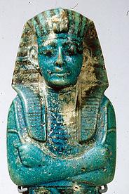 Fig.22 Ramses VII wearing a Khat Headdress [17]. Fig.19 Ramses IV wearing a Nemes Headdress [15]. - Pharaoh Ramses IX, the 8 th Pharaoh of the 20 th dynasty worn a Khat Headdres and a Blue Crown. Fig.23 shows an inscription of Ramses IX setting on a chair in the Metropolitan Museum of Art and wearing a Khat Headdress [18].