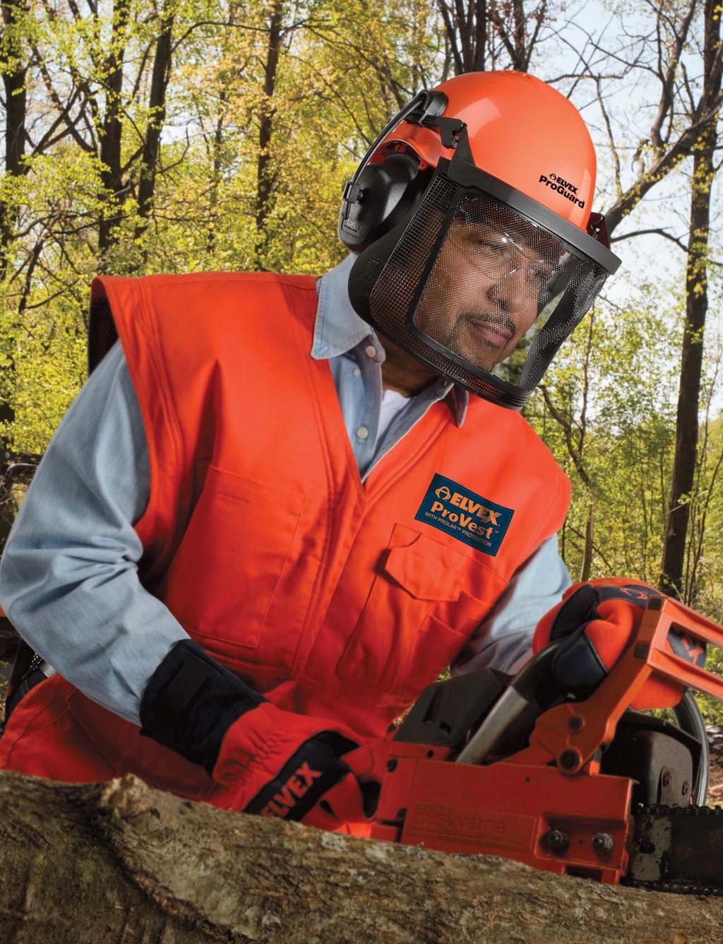 CHAIN SAW PROTECTION Chain Saw Safety Series: Head-to-leg protection designed by professionals HEARING 19-22 EYE 11-18 CHAIN SAW 3-10 Danger is ever present, and that makes safety and reliability