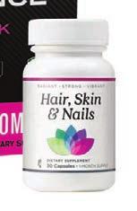 preferably with meals. Hair, Skin & Nails Contains biotin, vitamin A, and 13 botanical extracts.