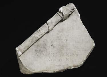 Fragment of George Washington (base and signature), 1818 20 Marble 16 1/2 25 4 3/4 inches The North Ca