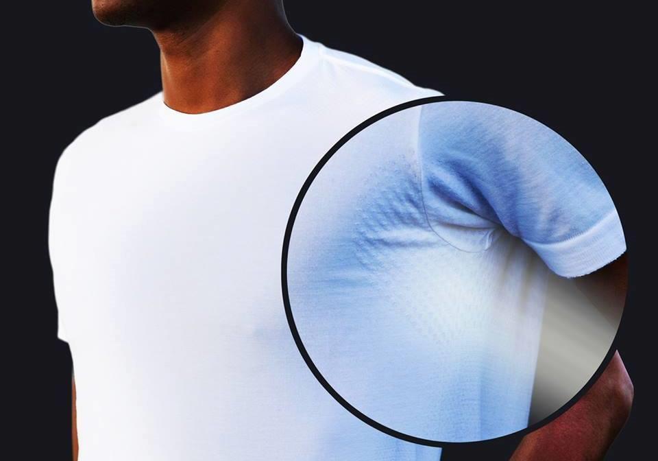 If you want less sweat-spotting on your outer layer, put a layer in closer to your body.