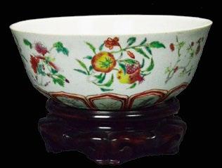 DIA $800 - $1,000 159 A Chinese Famille Rose Porcelain Bowl A Chinese Famille Rose Porcelain Bowl, 19th century, the bowl on a dimple foot, exterior