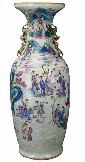 187 A Chinese Porcelain Vase, 19th Century A Chinese Porcelain Vase, 19th Century, large baluster vase decorated in famille rose and gold overglaze enamels, scenes of Daoist immortals,