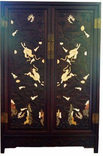 Provenance: From the Estate of Guntermann Family, MA $1,200 - $1,500 276 A 19th Century Chinese Inlaid Rosewood Cabinet A 19th Century Chinese Inlaid