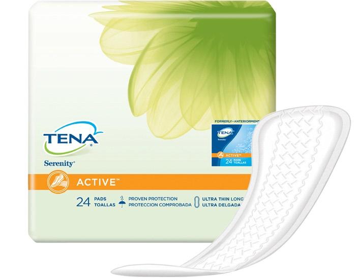 Pad TENA Effective and discreet protection for light bladder leakage O ne-quarter inch thick for discreet protection with soft top sheet for comfort ph Balanced for odor protection and latex-free