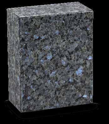 ETERNITY Handcrafted stone with tone variations The Blue Pearl and White Eternity urns show