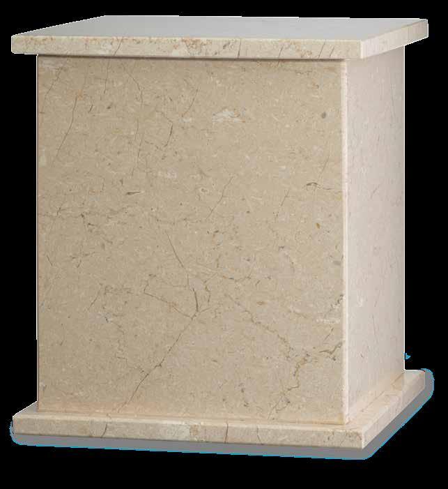 P5035 9" Weight 7 7 8" Depth 7 7 8" Cubic Inch 440 Engraveable on front or top stone WHITE